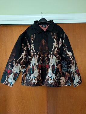 New Rebel VENGEANCE Black Printed MENS Tapestry with Art Baroque Goth Scene L